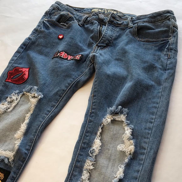 Machine Women's Distressed Skinny Jeans 31 Cotton - Picture 3 of 8